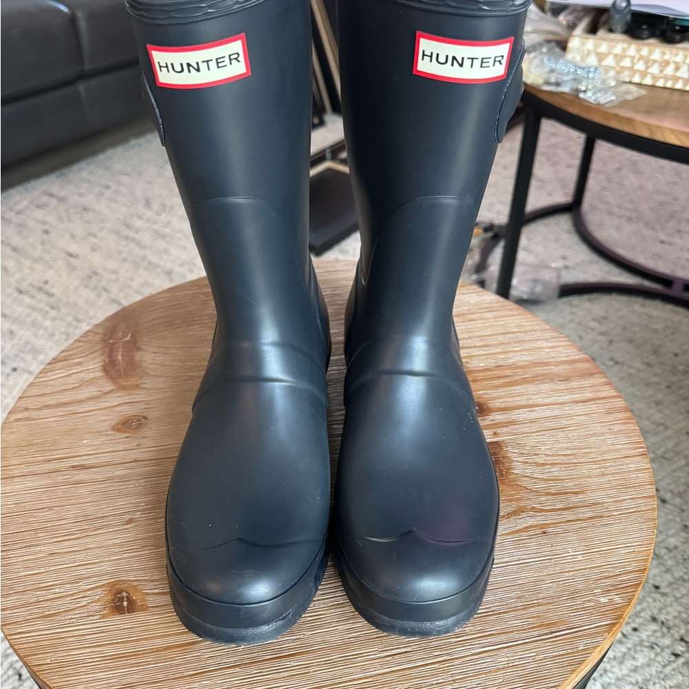 Hunter Women's Navy Mid Calf Boots